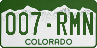 CO license plate 007RMN