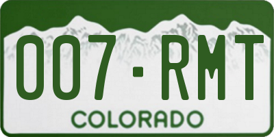 CO license plate 007RMT