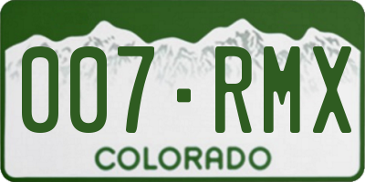 CO license plate 007RMX