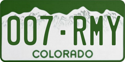 CO license plate 007RMY