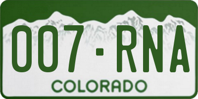 CO license plate 007RNA