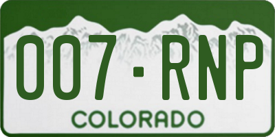 CO license plate 007RNP