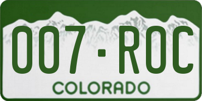 CO license plate 007ROC