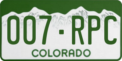 CO license plate 007RPC