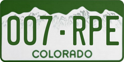 CO license plate 007RPE