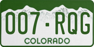CO license plate 007RQG