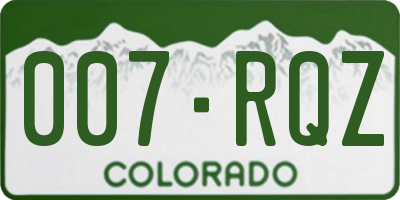 CO license plate 007RQZ