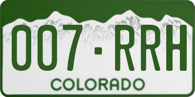 CO license plate 007RRH