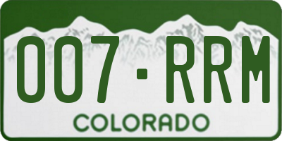 CO license plate 007RRM