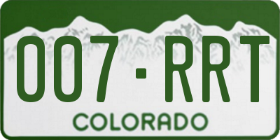 CO license plate 007RRT