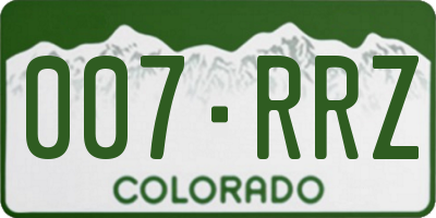 CO license plate 007RRZ