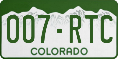 CO license plate 007RTC