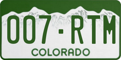 CO license plate 007RTM