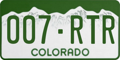 CO license plate 007RTR
