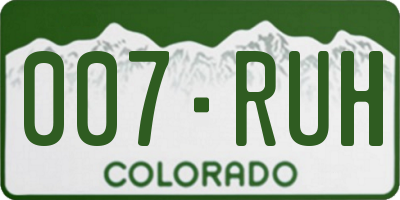 CO license plate 007RUH