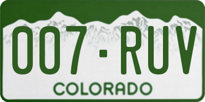 CO license plate 007RUV