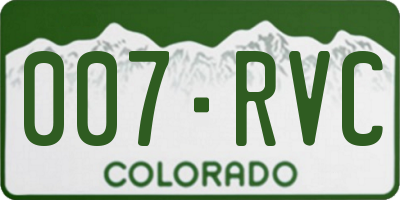 CO license plate 007RVC