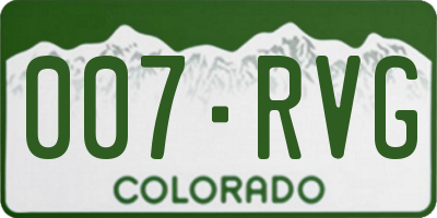CO license plate 007RVG