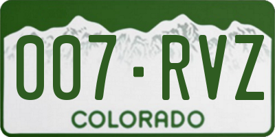 CO license plate 007RVZ
