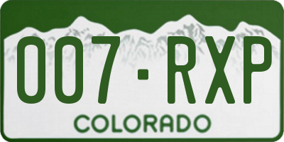 CO license plate 007RXP