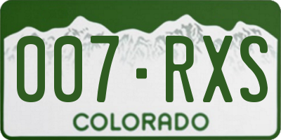 CO license plate 007RXS