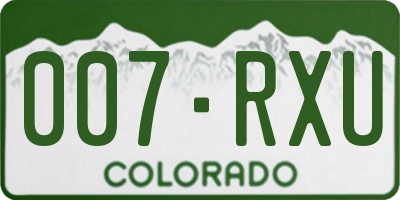 CO license plate 007RXU