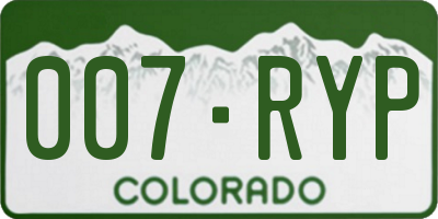 CO license plate 007RYP