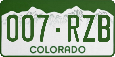 CO license plate 007RZB