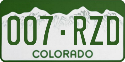 CO license plate 007RZD