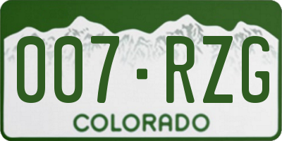 CO license plate 007RZG