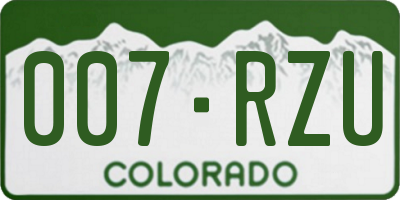 CO license plate 007RZU