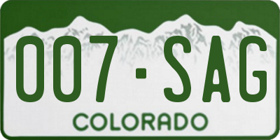 CO license plate 007SAG