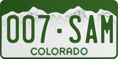 CO license plate 007SAM