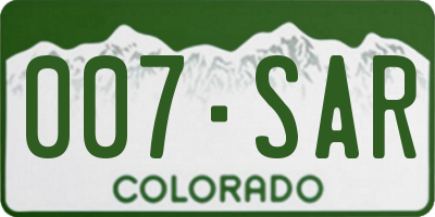 CO license plate 007SAR