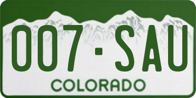 CO license plate 007SAU