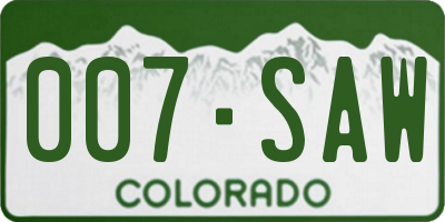 CO license plate 007SAW