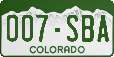 CO license plate 007SBA