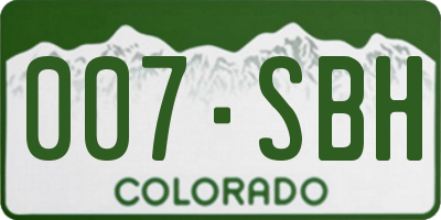 CO license plate 007SBH