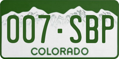 CO license plate 007SBP