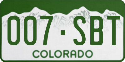 CO license plate 007SBT