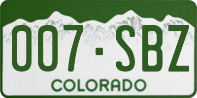 CO license plate 007SBZ