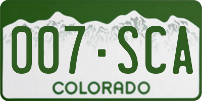CO license plate 007SCA