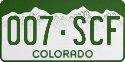CO license plate 007SCF