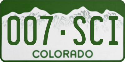CO license plate 007SCI