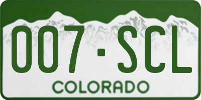 CO license plate 007SCL