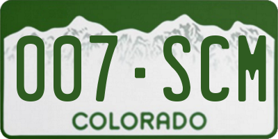CO license plate 007SCM