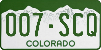 CO license plate 007SCQ