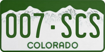 CO license plate 007SCS