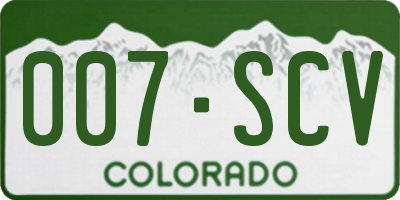 CO license plate 007SCV