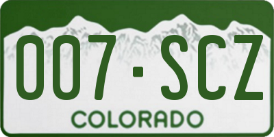 CO license plate 007SCZ